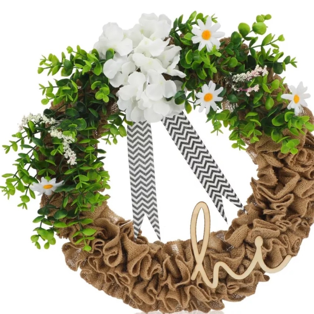 Spring/Summer Wreath for Front Door 18 Inch Floral Wreath
